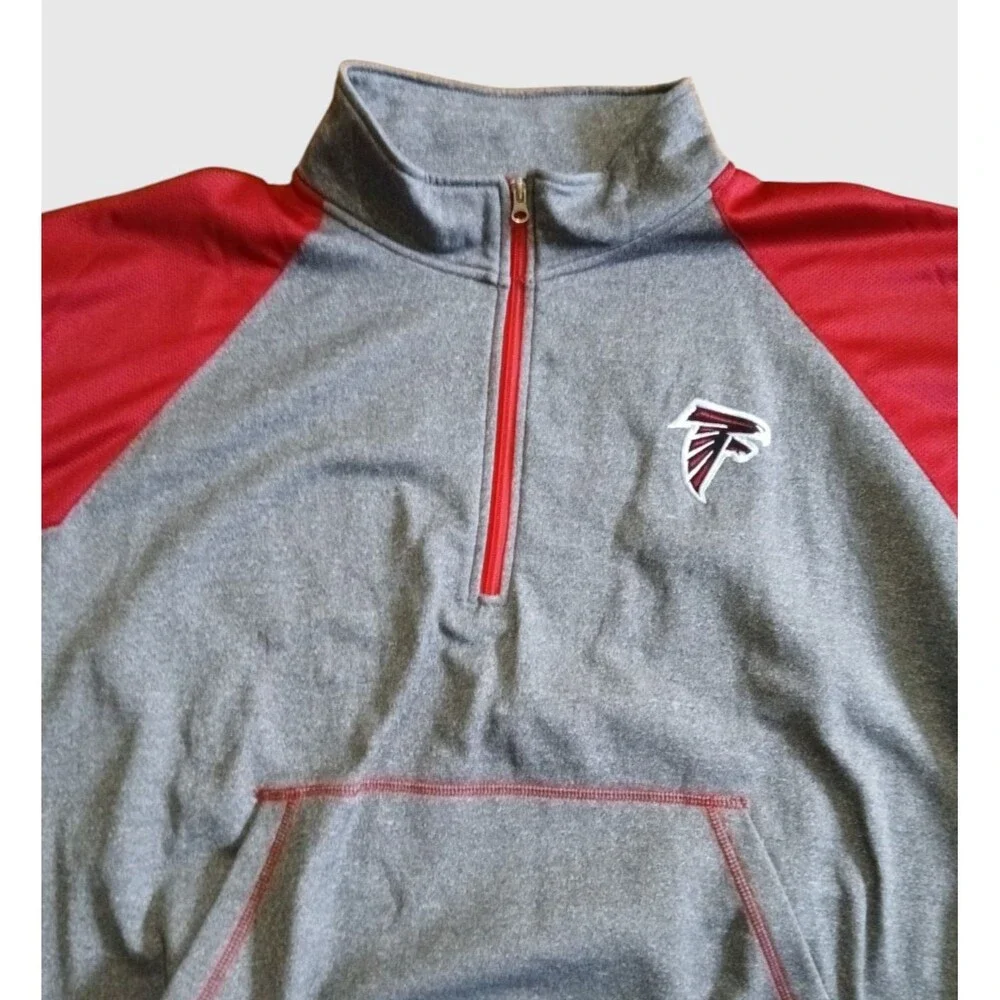 Atlanta Falcons Majestic 1/4 Zip Pullover Gray/Red Size 4XL
